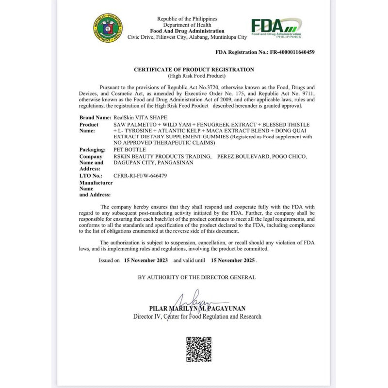 RealSkin VitaShape Gummies - Buy 1 Take 1 Pouch, 60 Pcs Total, Promotes Feminine Body, Hormone Balance, Good Quality - Vitamin