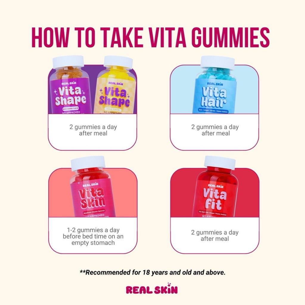 RealSkin VitaShape Gummies - Buy 1 Take 1 Pouch, 60 Pcs Total, Promotes Feminine Body, Hormone Balance, Good Quality - Vitamin