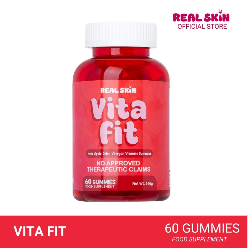 Real Skin VitaFit Apple Cider Vinegar Gummies - All Natural, FDA Approved and HALAL Certified Keto-Friendly Vitamin