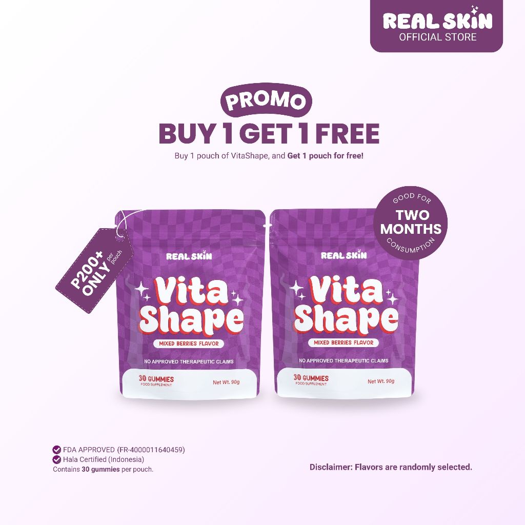 RealSkin VitaShape Gummies - Buy 1 Take 1 Pouch, 60 Pcs Total, Promotes Feminine Body, Hormone Balance, Good Quality - Vitamin
