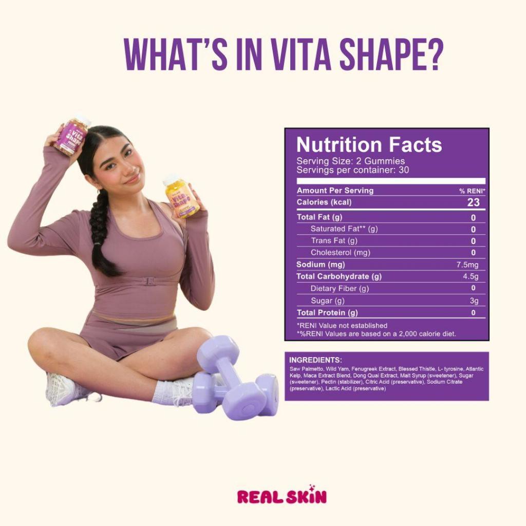 RealSkin VitaShape Gummies - Buy 1 Take 1 Pouch, 60 Pcs Total, Promotes Feminine Body, Hormone Balance, Good Quality - Vitamin