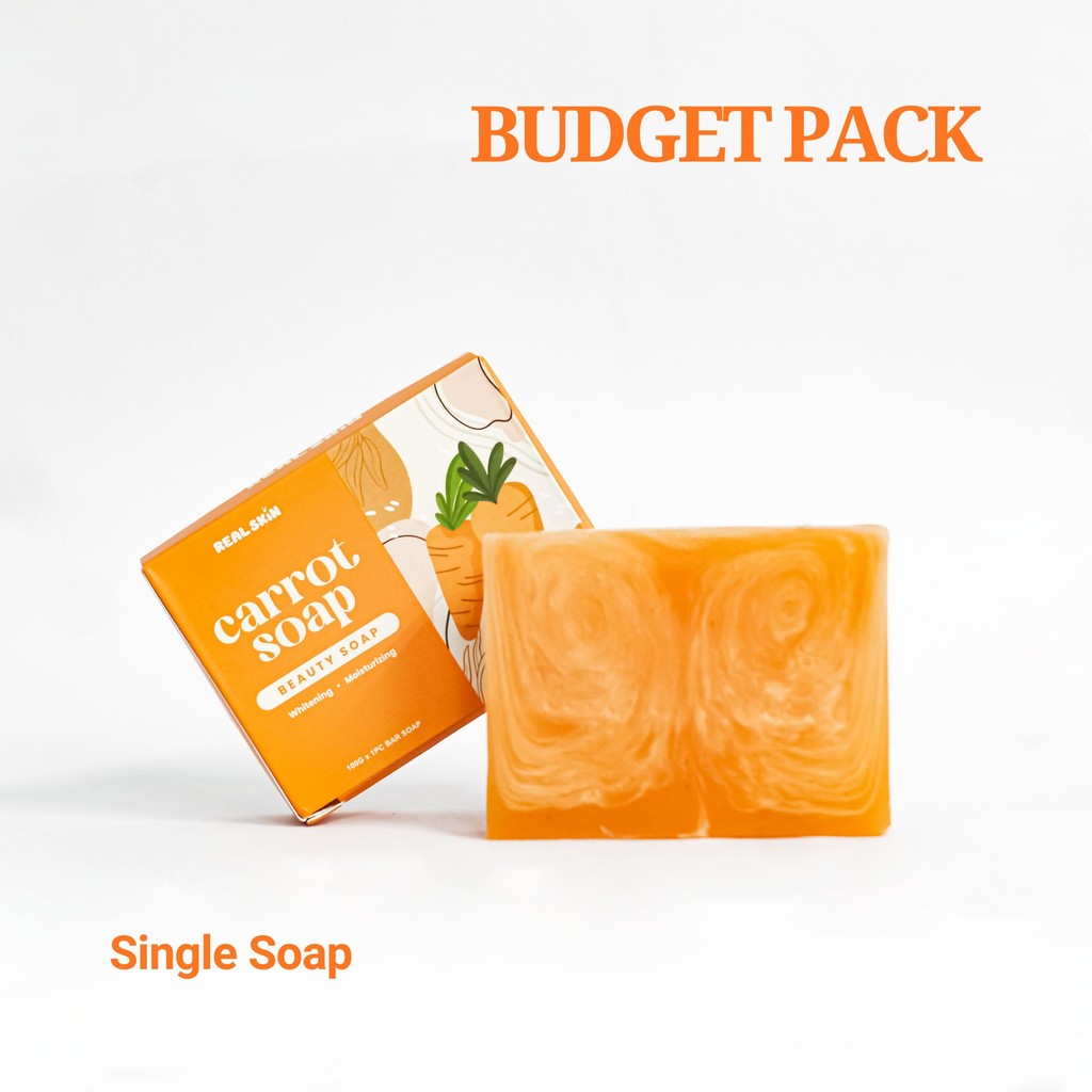 Real Skin Carrot Soap - Whitening and Moisturizing Soap with Free Mesh