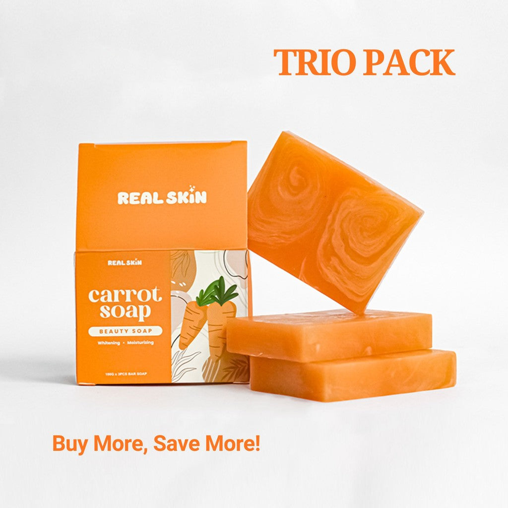 Real Skin Carrot Soap - Whitening and Moisturizing Soap with Free Mesh
