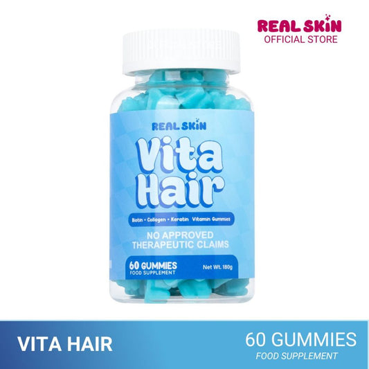 Real Skin VitaHair Gummies - All Natural, FDA Approved and HALAL Certified Vitamins with Biotin, Collagen and Keratin for Hair, Skin, and Nails