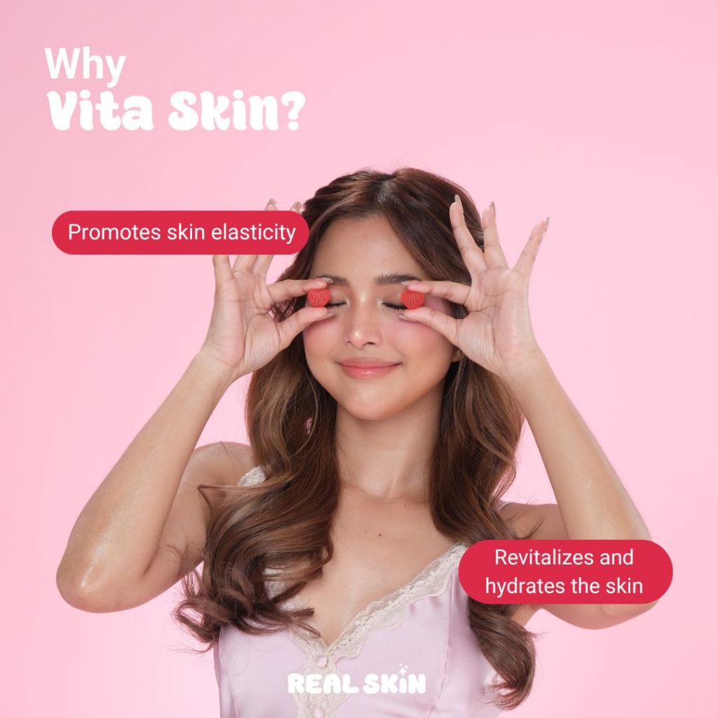 Real Skin VitaSkin Gluta Gummies - All Natural and FDA Approved Skin Brightening Vitamins with Marine Collagen Glutathione Vitamin C Food Supplement
