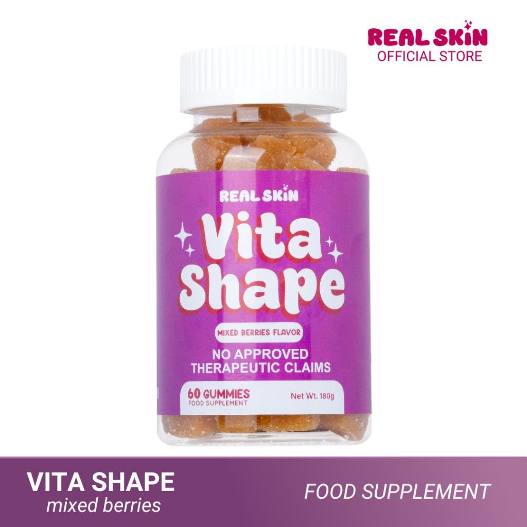 Real Skin VitaShape Gummies in Mixed Berries / Mango  - All Natural and FDA Approved and HALAL certified gummies Supplement Healthcare