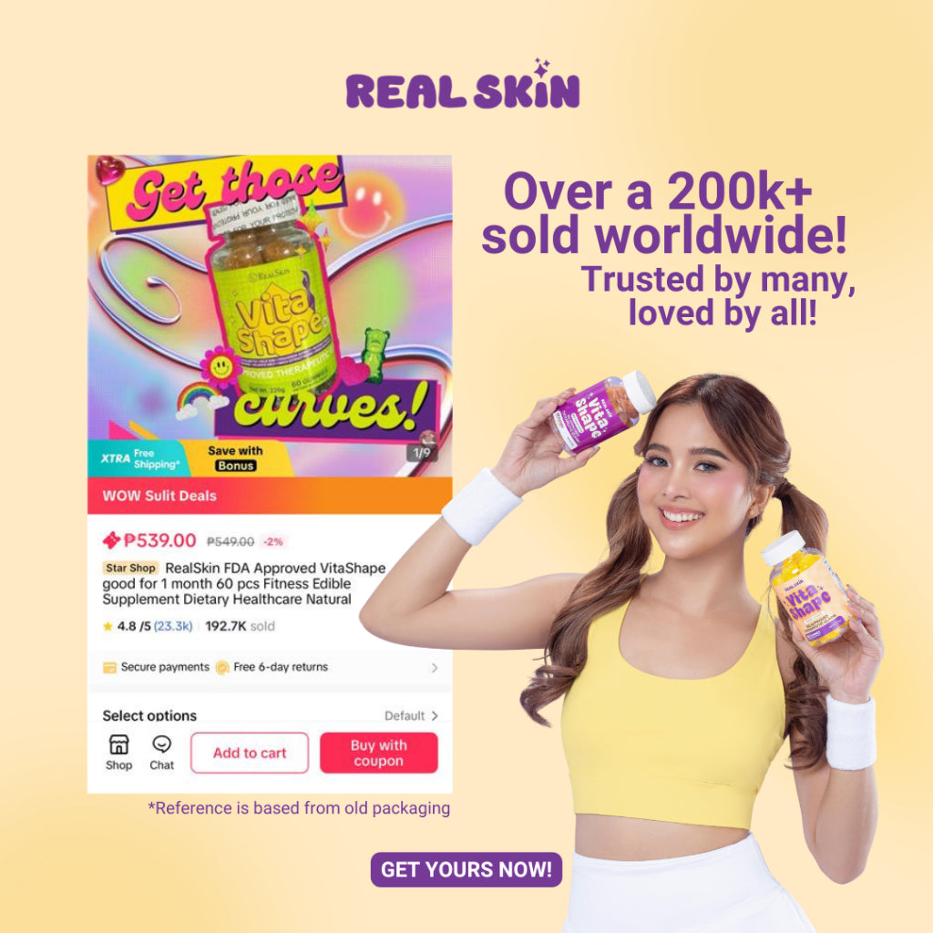 Real Skin VitaShape Gummies in Mixed Berries / Mango  - All Natural and FDA Approved and HALAL certified gummies Supplement Healthcare