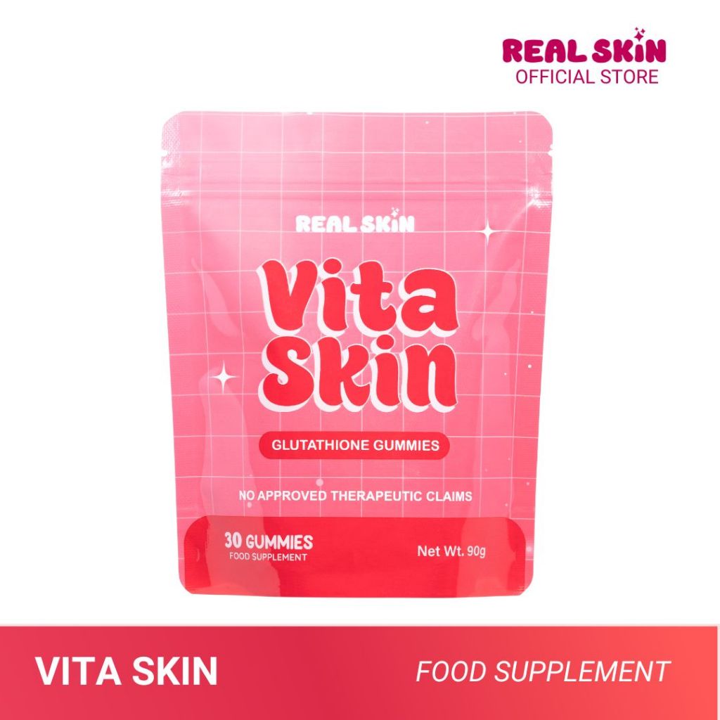 Real Skin VitaSkin Gluta Gummies - All Natural and FDA Approved Skin Brightening Vitamins with Marine Collagen Glutathione Vitamin C Food Supplement