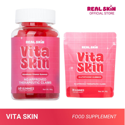 Real Skin VitaSkin Gluta Gummies - All Natural and FDA Approved Skin Brightening Vitamins with Marine Collagen Glutathione Vitamin C Food Supplement