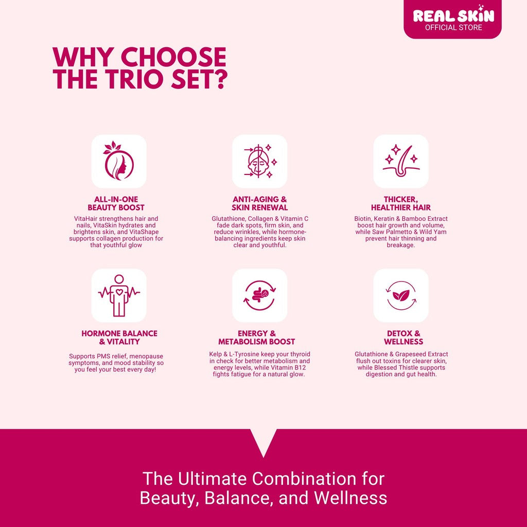 [Trio Set] Real Skin VitaShape + VitaSkin + VitaHair